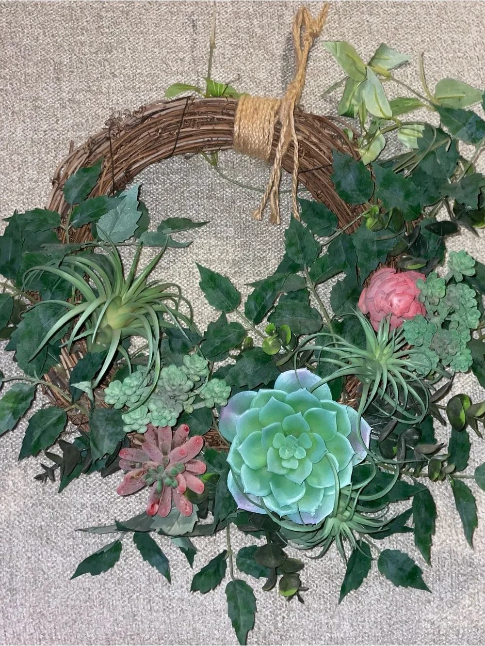 Green Succulent Grapevine Wreath